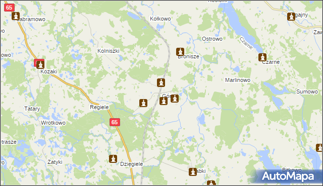 mapa Górne gmina Gołdap, Górne gmina Gołdap na mapie Targeo