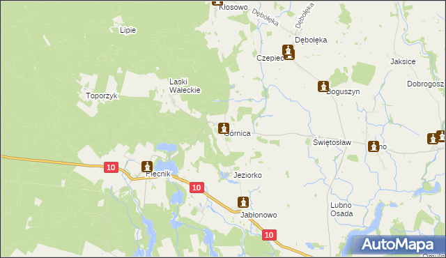 mapa Górnica gmina Wałcz, Górnica gmina Wałcz na mapie Targeo