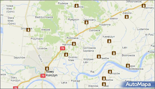 mapa Górnowola, Górnowola na mapie Targeo