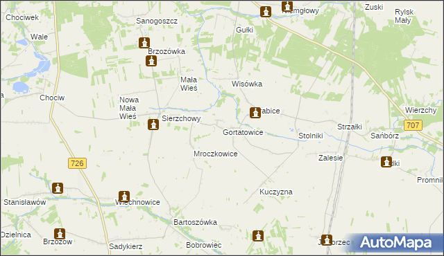 mapa Gortatowice, Gortatowice na mapie Targeo