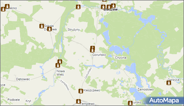 mapa Goruńsko, Goruńsko na mapie Targeo