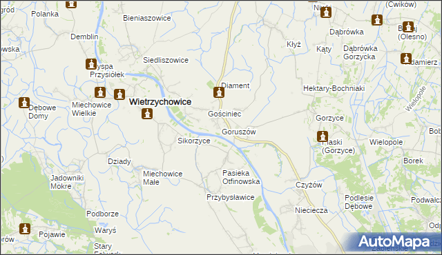 mapa Goruszów, Goruszów na mapie Targeo