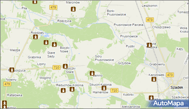 mapa Góry Prusinowskie, Góry Prusinowskie na mapie Targeo