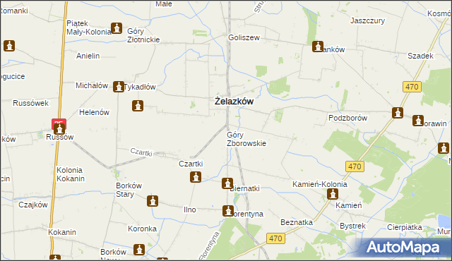 mapa Góry Zborowskie, Góry Zborowskie na mapie Targeo