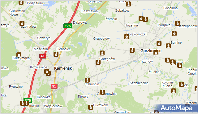 mapa Gorzędów, Gorzędów na mapie Targeo