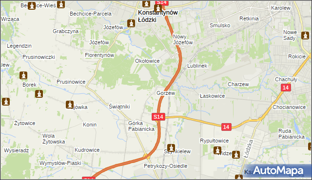 mapa Gorzew, Gorzew na mapie Targeo