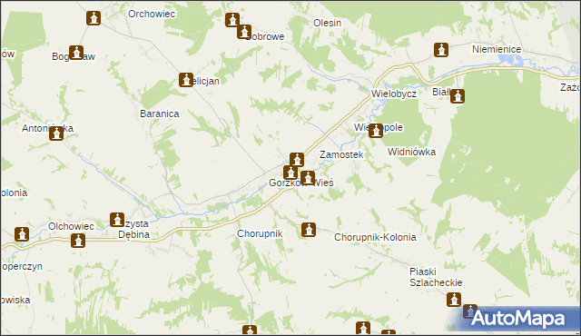 mapa Gorzków-Osada, Gorzków-Osada na mapie Targeo