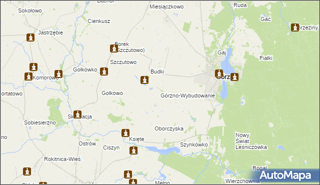 mapa Górzno-Wybudowanie, Górzno-Wybudowanie na mapie Targeo