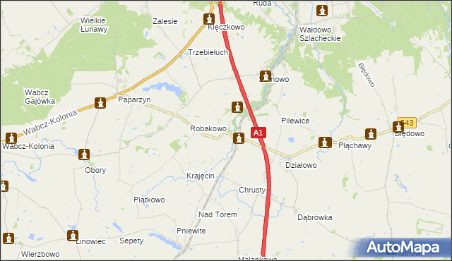 mapa Gorzuchowo gmina Stolno, Gorzuchowo gmina Stolno na mapie Targeo