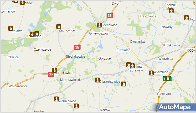 mapa Górzyce, Górzyce na mapie Targeo