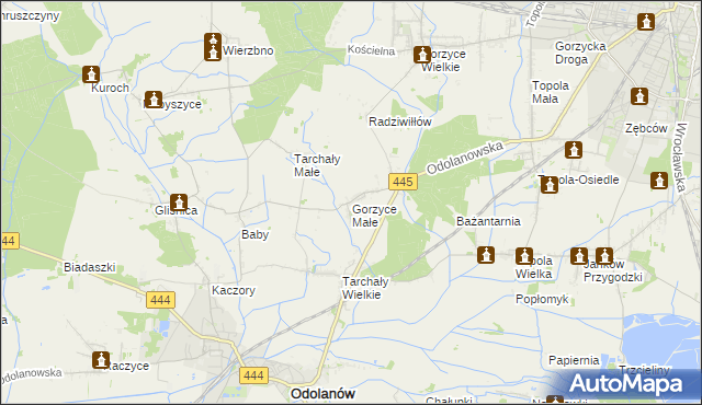 mapa Gorzyce Małe, Gorzyce Małe na mapie Targeo