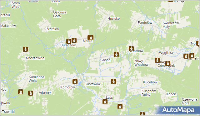 mapa Gosań, Gosań na mapie Targeo