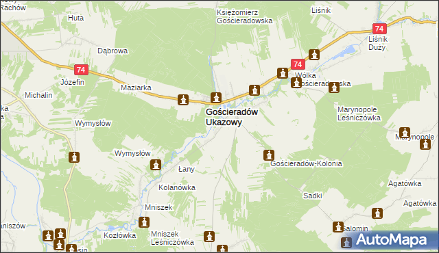 mapa Gościeradów Plebański, Gościeradów Plebański na mapie Targeo