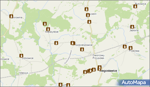 mapa Gościeszowice, Gościeszowice na mapie Targeo