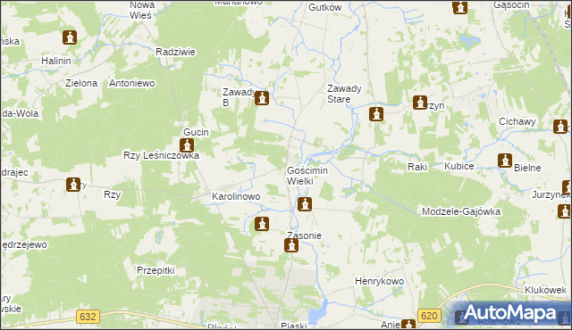 mapa Gościmin Wielki, Gościmin Wielki na mapie Targeo