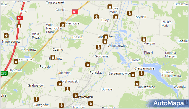 mapa Gościnna, Gościnna na mapie Targeo