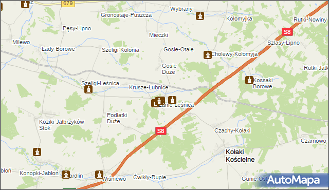 mapa Gosie Małe, Gosie Małe na mapie Targeo