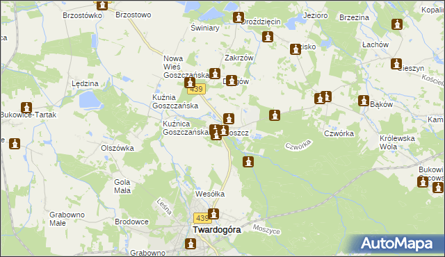 mapa Goszcz, Goszcz na mapie Targeo