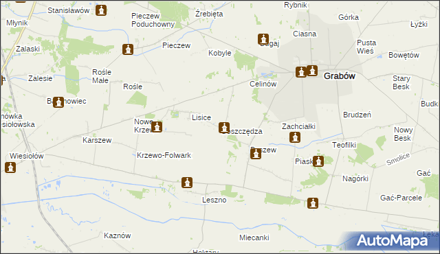 mapa Goszczędza, Goszczędza na mapie Targeo