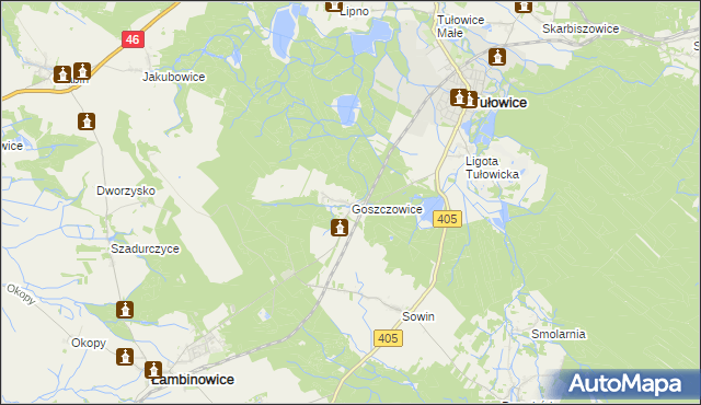 mapa Goszczowice, Goszczowice na mapie Targeo