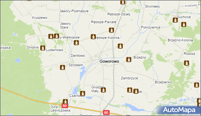 mapa Goworówek, Goworówek na mapie Targeo