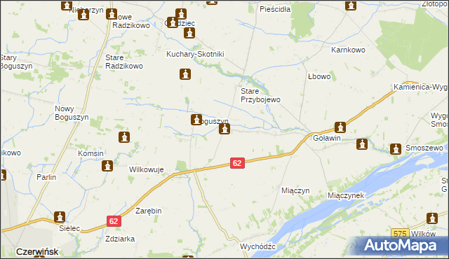 mapa Goworowo gmina Czerwińsk nad Wisłą, Goworowo gmina Czerwińsk nad Wisłą na mapie Targeo