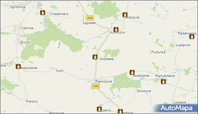 mapa Gozdawa gmina Środa Śląska, Gozdawa gmina Środa Śląska na mapie Targeo