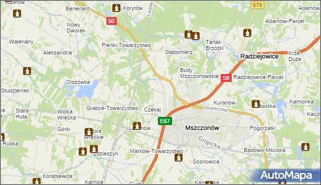 mapa Grabce Józefpolskie, Grabce Józefpolskie na mapie Targeo