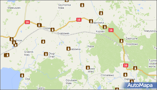 mapa Grabek gmina Mikołajki, Grabek gmina Mikołajki na mapie Targeo