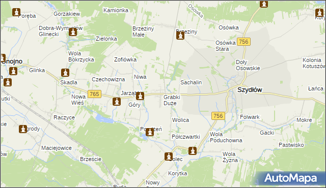 mapa Grabki Duże, Grabki Duże na mapie Targeo