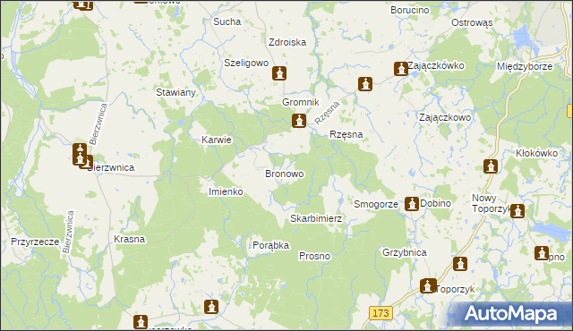 mapa Grabno gmina Połczyn-Zdrój, Grabno gmina Połczyn-Zdrój na mapie Targeo