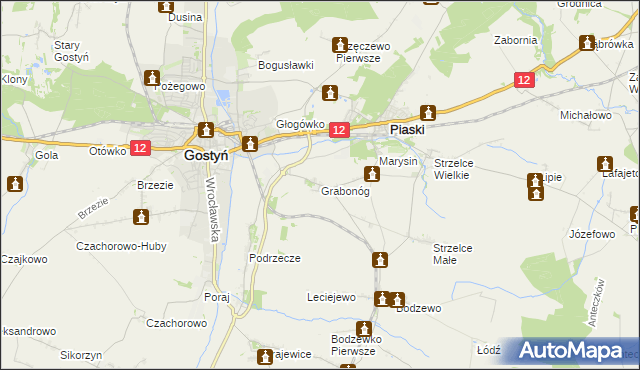 mapa Grabonóg, Grabonóg na mapie Targeo