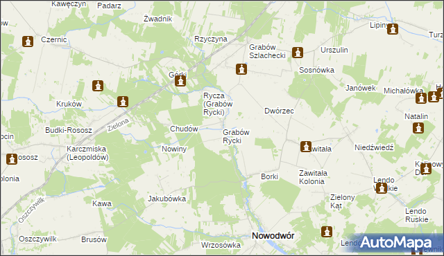 mapa Grabów Rycki, Grabów Rycki na mapie Targeo