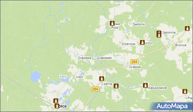 mapa Grabówek gmina Tuplice, Grabówek gmina Tuplice na mapie Targeo