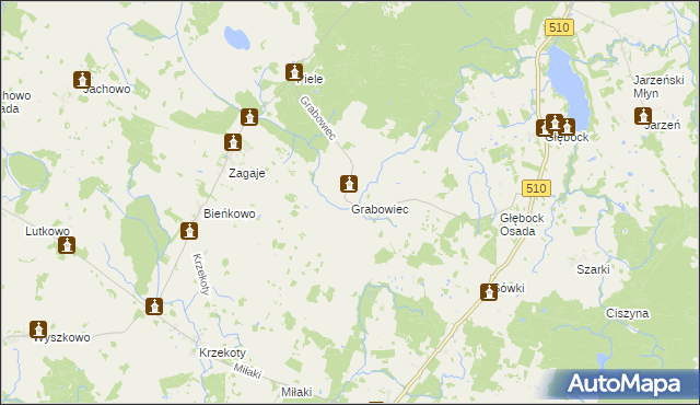 mapa Grabowiec gmina Lelkowo, Grabowiec gmina Lelkowo na mapie Targeo