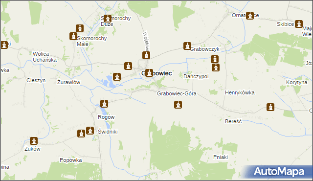 mapa Grabowiec-Góra, Grabowiec-Góra na mapie Targeo