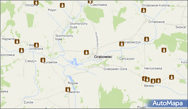 mapa Grabowiec powiat zamojski, Grabowiec powiat zamojski na mapie Targeo