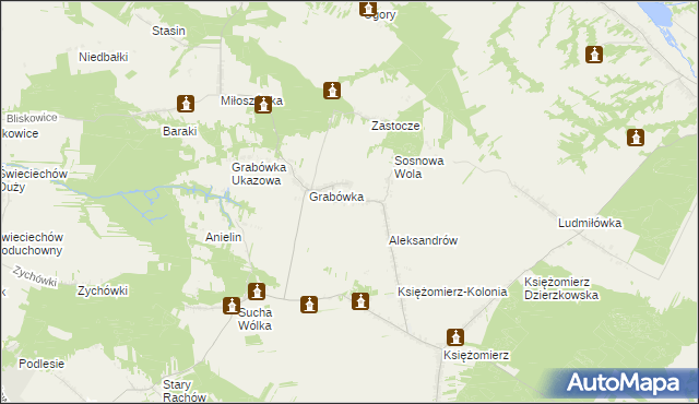 mapa Grabówka-Kolonia, Grabówka-Kolonia na mapie Targeo