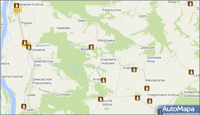 mapa Grabówka Ukazowa, Grabówka Ukazowa na mapie Targeo