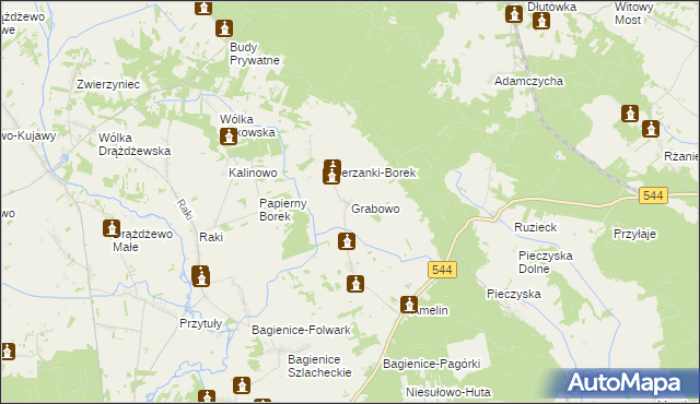 mapa Grabowo gmina Krasnosielc, Grabowo gmina Krasnosielc na mapie Targeo