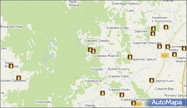 mapa Grabowo-Rżańce, Grabowo-Rżańce na mapie Targeo