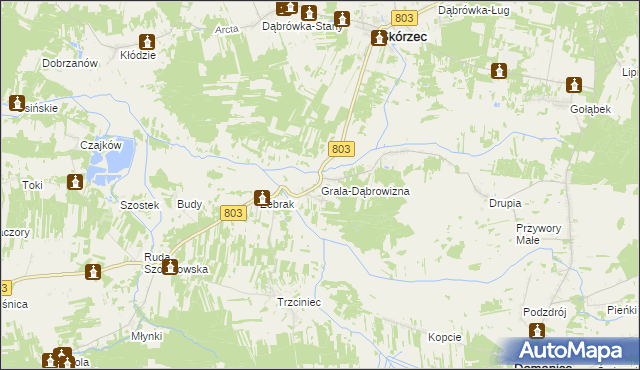 mapa Grala-Dąbrowizna, Grala-Dąbrowizna na mapie Targeo