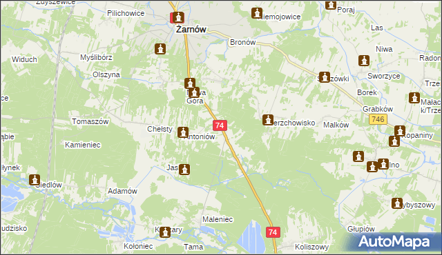 mapa Grębenice, Grębenice na mapie Targeo