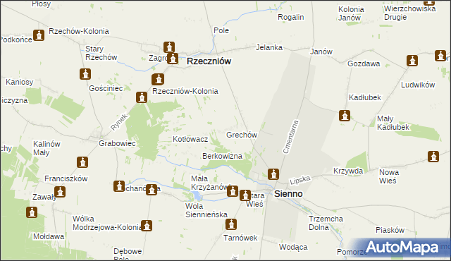 mapa Grechów, Grechów na mapie Targeo