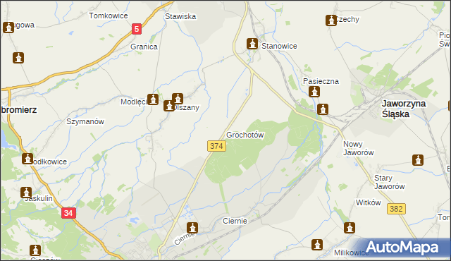 mapa Grochotów, Grochotów na mapie Targeo