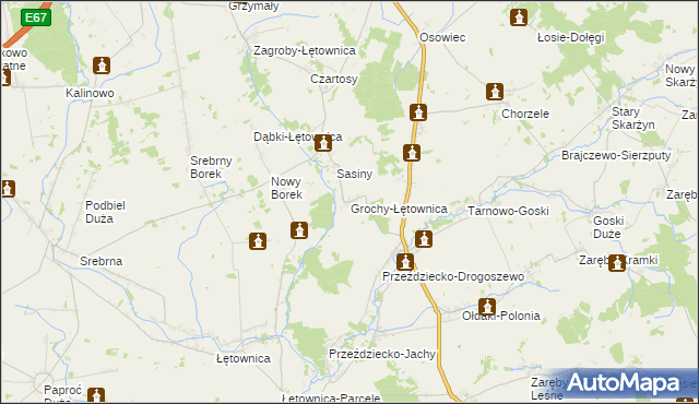 mapa Grochy-Łętownica, Grochy-Łętownica na mapie Targeo