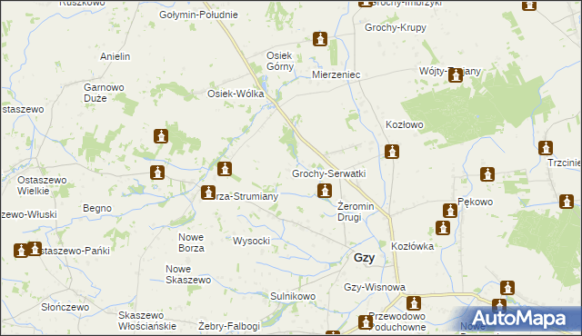 mapa Grochy-Serwatki, Grochy-Serwatki na mapie Targeo
