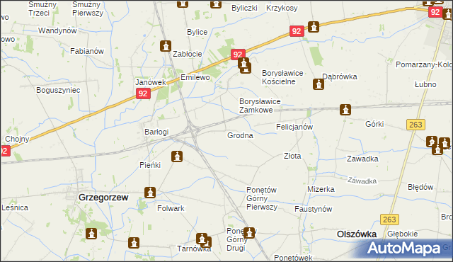 mapa Grodna, Grodna na mapie Targeo