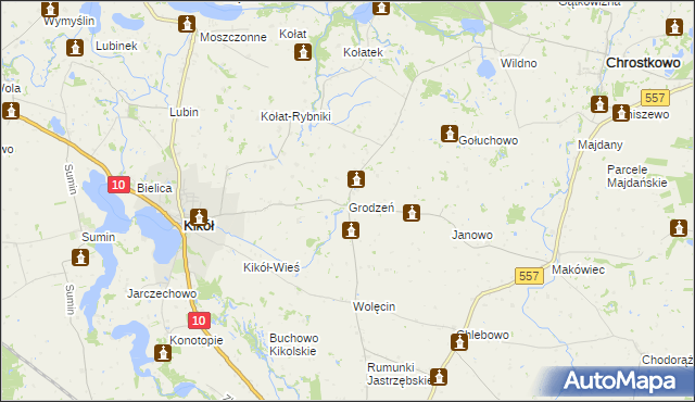 mapa Grodzeń, Grodzeń na mapie Targeo