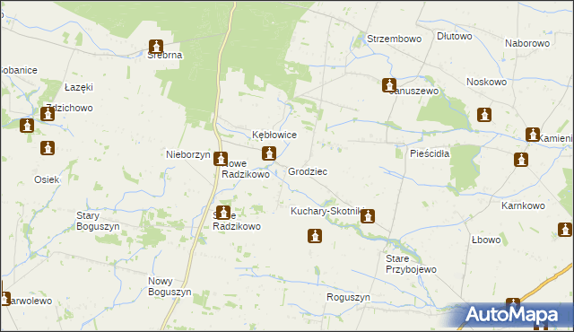 mapa Grodziec gmina Czerwińsk nad Wisłą, Grodziec gmina Czerwińsk nad Wisłą na mapie Targeo